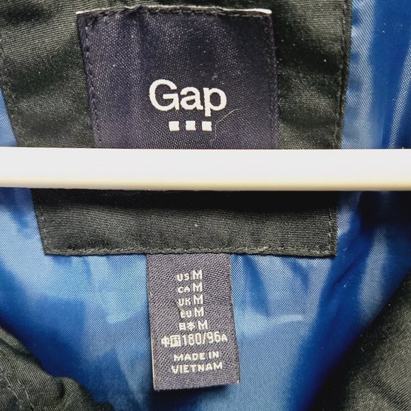 EUC NAVY BLUE GAP UNISEX PUFFER QUILTED ZIP UP W/BUTTONS ALL SEASONS VEST MEDIUM - Picture 9 of 13